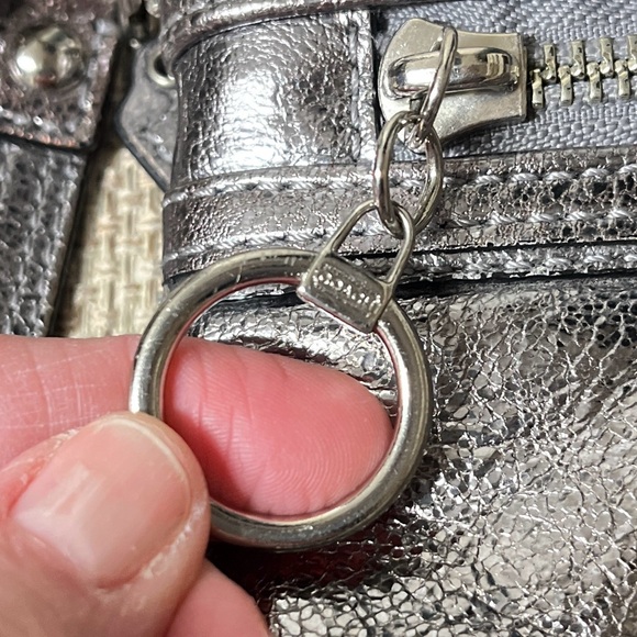 Coach Poppy Gunmetal Wristlet, EUC, clean bright interior, tag inside, 8 x5”